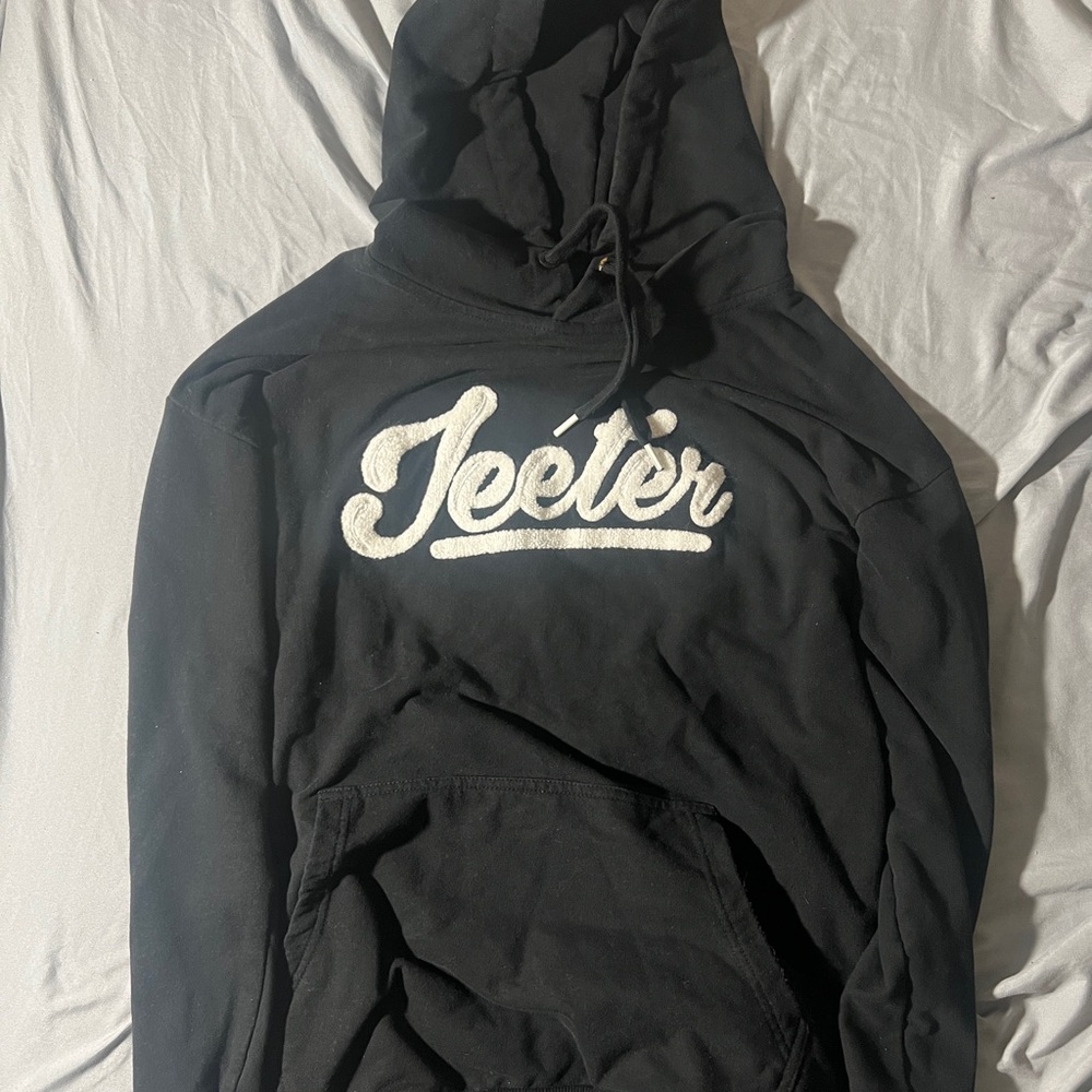 Jeeters Black Hoodie with Logo Men’s Pullover Size Large